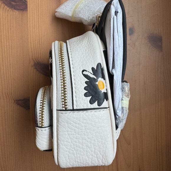 NWT ❤️ Coach Mini Court Backpack Bag Charm With Floral Print - Picture 7 of 8